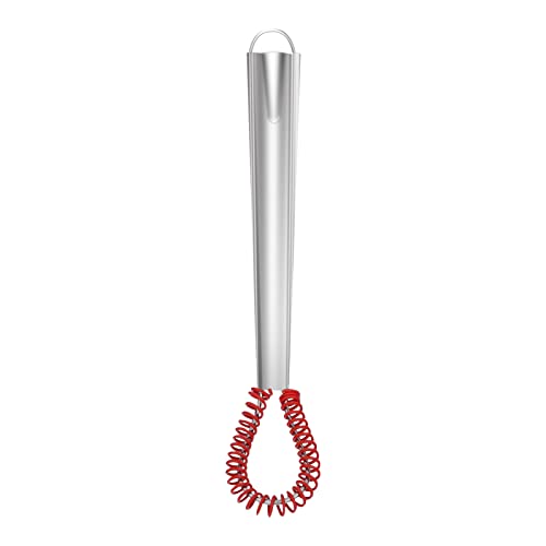 1 mini fouet en acier inoxydable résistant à la chaleur en silicone - Petit fouet à œufs manuel - Mélangeur à spirale à ressort - Pour cuisine, café,...