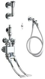 CHICAGO FAUCETS 910-GSLOCP Pedal Valve Bed Pan Cleaner with