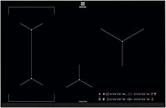 Electrolux Serie 600 Piano Cottura a Induzione 4 Fuochi da Incasso, LIL83443 Bridge 80 cm, Tecnologia Hob2Hood® e Zone Cottura Flessibili, 780x520 mm, Nero