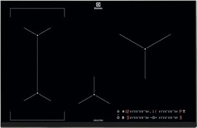 Foto di Electrolux Serie 600 Piano Cottura a Induzione 4 Fuochi da Incasso, LIL83443 Bridge 80 cm, Tecnologia Hob2Hood® e Zone Cottura Flessibili, 780x520 mm, Nero