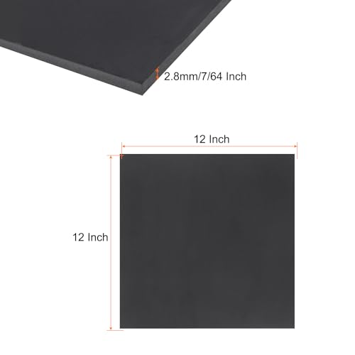 Image of Expanded PVC Plastic Sheet 7 /64 inch Thick, 12 inchx12 inch Lightweight Rigid Foam Sheet, [for Crafts Signage Displays Digital Screen Printing] - Black / 3 Pcs