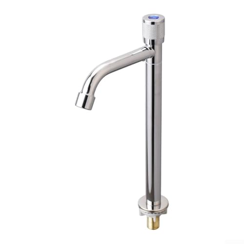 Cold Water Only Sink Tap, 360° Rotatable Water Nozzle Basin Tap, Stainless Steel, For G1/2 Inlet Pipe, For Home Outdoor(L Silver)