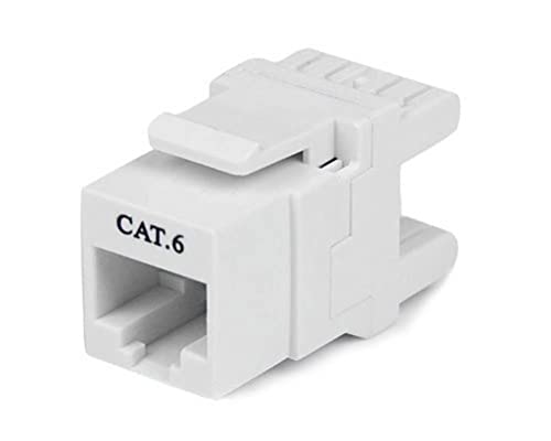 Image of SPYTEK 180 Degree Cat 6 Keystone Jack - RJ45 Ethernet Cat6 Wall Jack White - 110 Type UTP (Pack of 1)