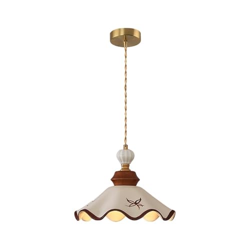 Mjsdjof Lámpara colgante de cerámica blanca, lámpara colgante con falda de tutú, lámparas colgantes decorativas for comedor, luminaria E27, luces de techo industriales vintage