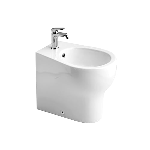 Materiale: ceramica. Kiamami Valentina - Bidet a terra installazione filo muro modello Soave