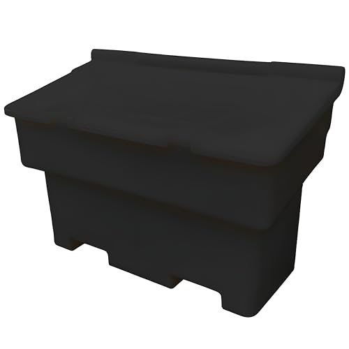 200L Black Grit Salt Bin Stackable Heavy Duty Containers 102x72x52CM