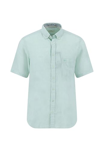 FYNCH-HATTON chemise lin homme manches courtes col boutonné mode été casual