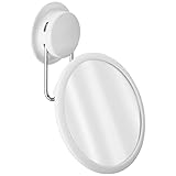 Tookie Fogless Shower Mirror, 360 Rotable Bath Mirror Stainless Steel Make Up Mirror Detachable Wall