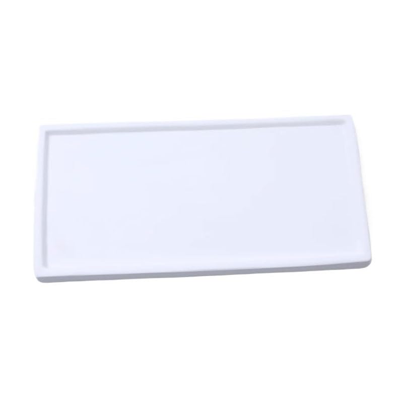 Soucoupe pour pot de fleurs anti-fuite petit bac d'égouttage blanc rectangulaire