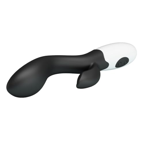 Vibratore Economico Rabbit Clitoride G-Spot In Silicone Nero Silenzioso 30 Funzioni Cm 20 X 3 - 6
