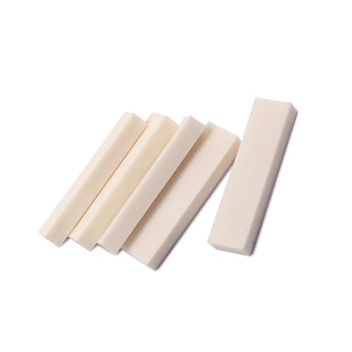 FAVOMOTO Coustic Guitar Bone Nut Saddle Blank Set 40x10x5mm Buffalo Bone for Electric Classical Mandolin Banjo Ukulele 5 Pieces