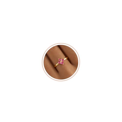 FROLOVER Birthstone Gold Rings for Women Non Tarnish Clover Stackable Rings