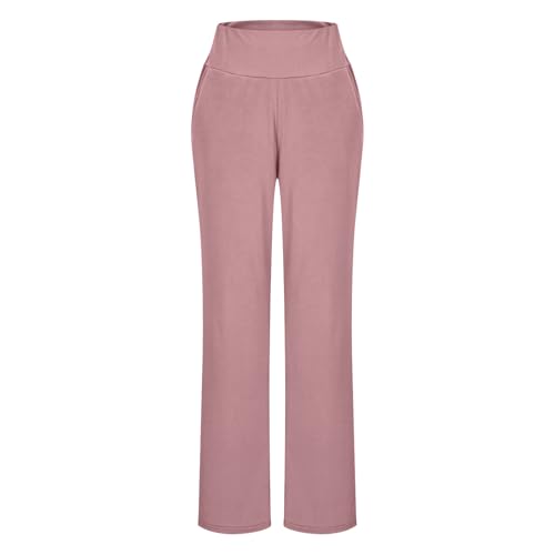 Wide Leg Pants for Women Loose Yoga Pants Stretch Straight Leg Leisure Pant High Waisted Athletic Gy