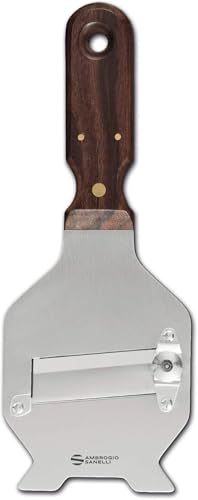 Sanelli Ambrogio 1720.000 Mandoline à truffes avec Manche en Palissandre et Lame Lisse, Acier Inoxydable, Marron, 25 x 8,5 x 2 cm