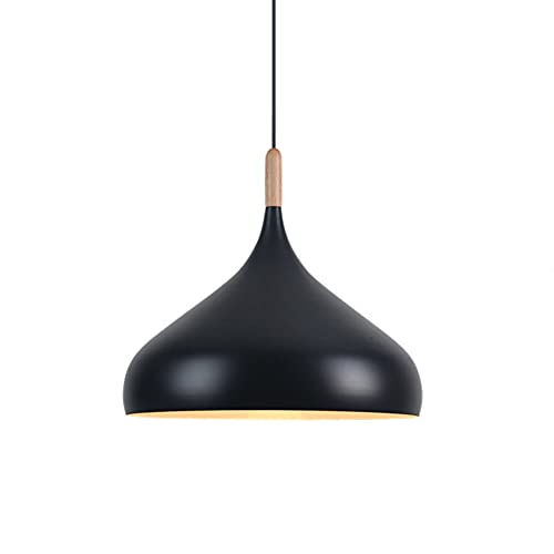 Lámpara industrial para comedor y barra de bar con pantalla metálica minimalista
