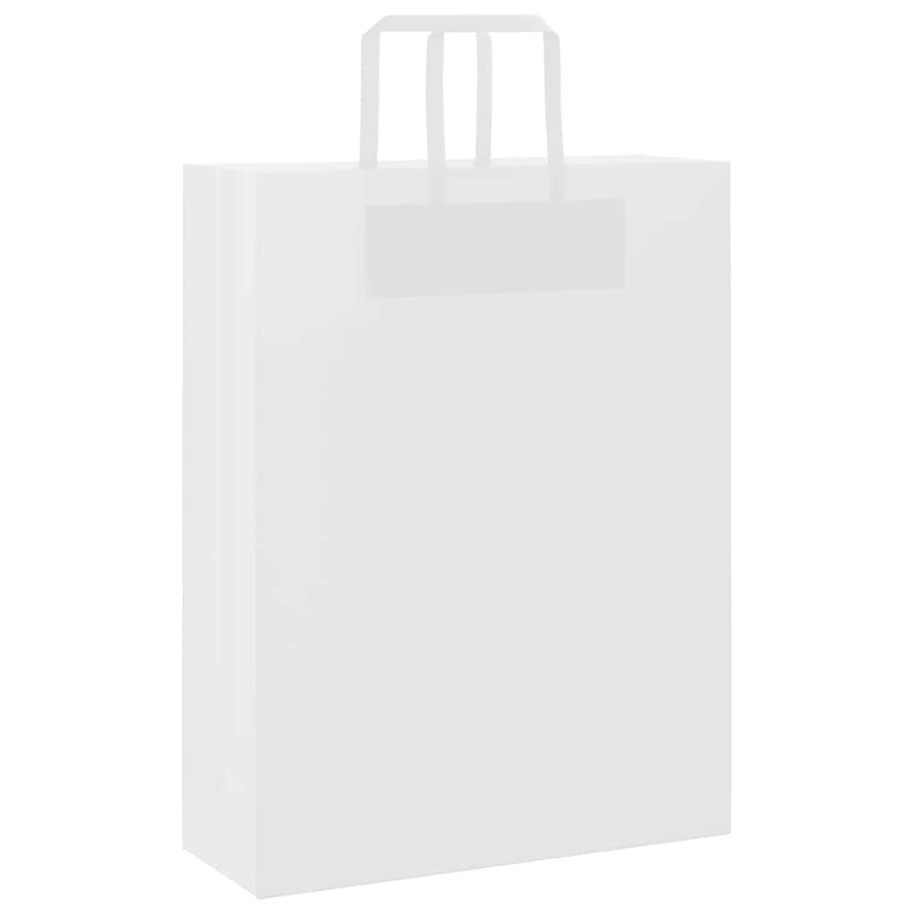 vidaXL Bolsas de Papel con Asas 50 uds Blanca 32x12x42 cm