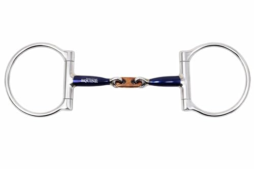 Mors à double articulation en fer doux avec anneaux Dee-Ring fixes