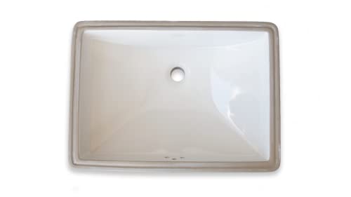 Wells Rectangular 22 X 16 Ceramic Undermount Bathroom Sink Vanity White #TOP1