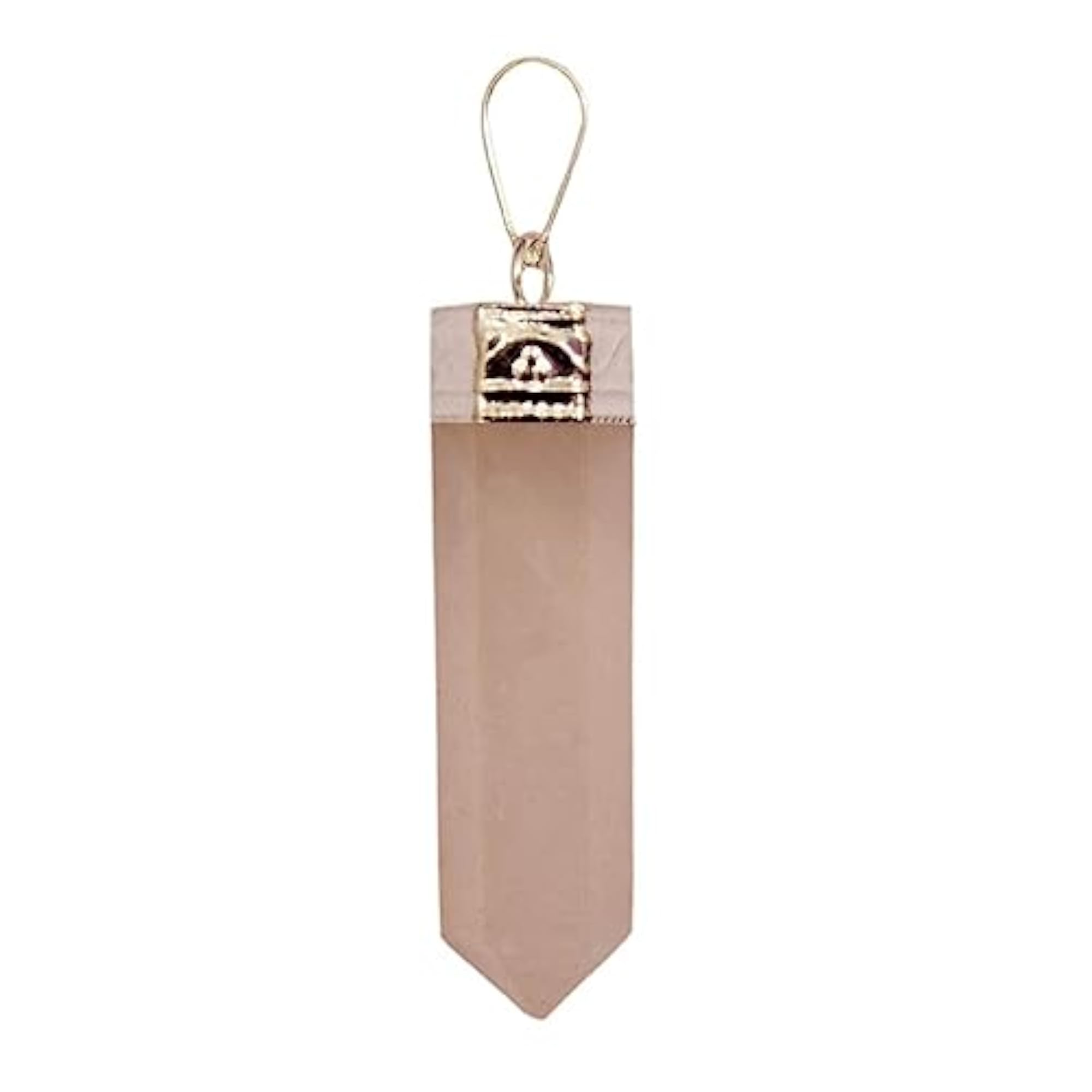 Natural Rose Quartz Pencil Pointer Shape Pendant
