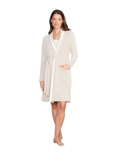 Image of Barefoot Dreams CozyChic Ultra Lite Tipped Ribbed Short Robe