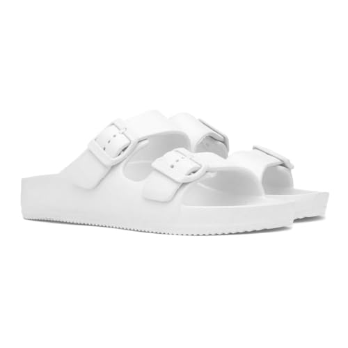 shoezone - Shelly Womens White Double Buckle Sandal - Image 8