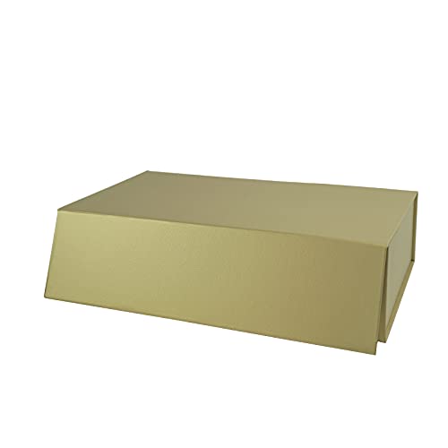Holijolly Cadeau En Or Avec Couvercles - Boîte-Cadeau Pliable Avec Fermeture Magnétique Et 2 Pièces De Papier De Soie Blanc, Parfaite Pour Un Anniversaire, Une Fête, Des Vacances - 24,9X15X7,88Cm Cover