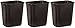 Rubbermaid 295600BK Deskside Plastic Wastebasket, Rectangular, 7 gal, Black (3)