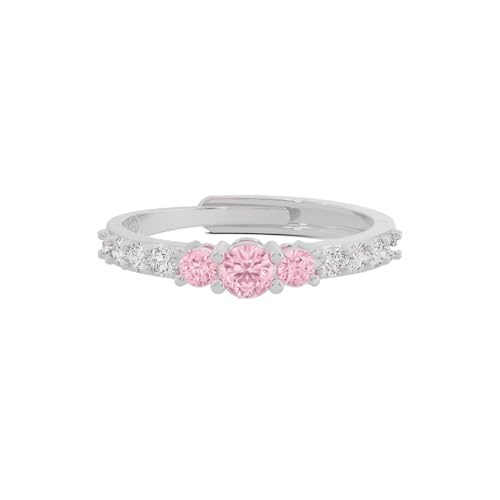 Image of U ARE 925 Sterling Silver 18K Gold and Rose Gold Plated Sparkling Three-Stone Ring | Gift for Women and Girls | With Certificate of Authenticity and 925 Stamp