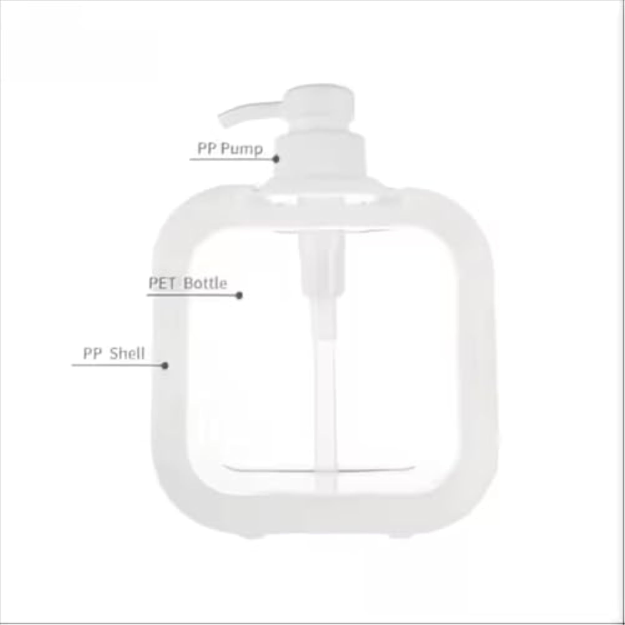 Square Liquid Dispenser, Reusable Multipurpose Liquid Bottle