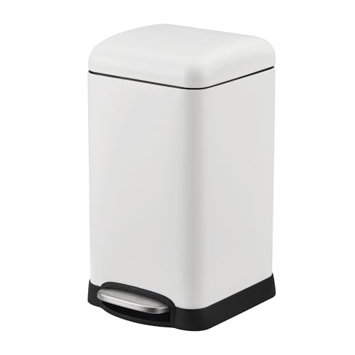 Caneca de basura rectangular de acero inoxidable 12 L con pedal
