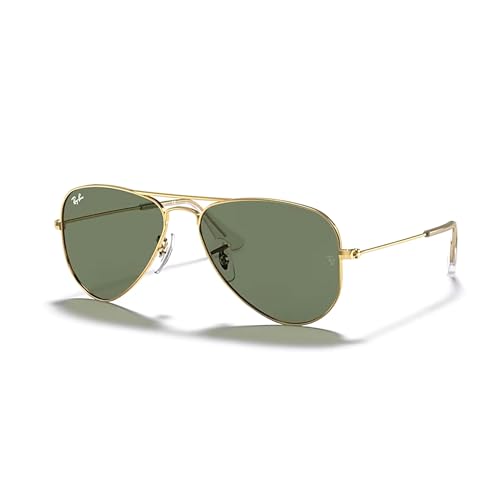 Ray-Ban Junior Kids' Aviator RJ9506S 223/71 50MM Arista/Dark Green Aviator Sunglasses for Boys for Girls + BUNDLE With Designer iWear Eyewear Kit