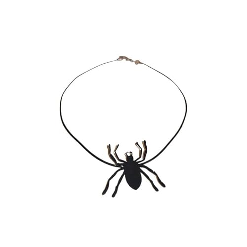 Collier Bat en cuir noir ajustable fini les bijoux inconfortables d'Halloween