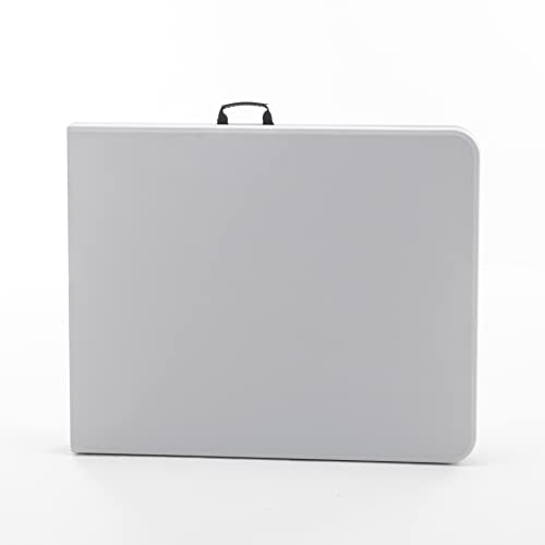 Image of BTExpert Set of 2, Fold-in-Half Folding Utility Table 6 Feet 72 inchx 29.5 inch Lightweight Portable Carrying Handle Indoor Outdoor Picnic Camping Office Home Party Wedding Event Easy Clean Store Care White