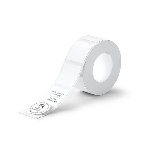 NIIMBOT Labels for B21/B1/B3S/K3 Label Printer, Thermal Stickers 1.22'' x 1.22''(31x31mm), Waterproof, Oil-Proof Label Tape, 1 Roll of 210 Round Sticker Labels