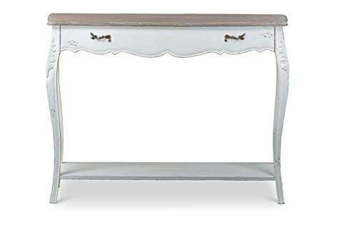 Baxton Studio Bourbonnais Wood Traditional French Console Table, 35.5" X 45.6" X 13.88", White #TOP2