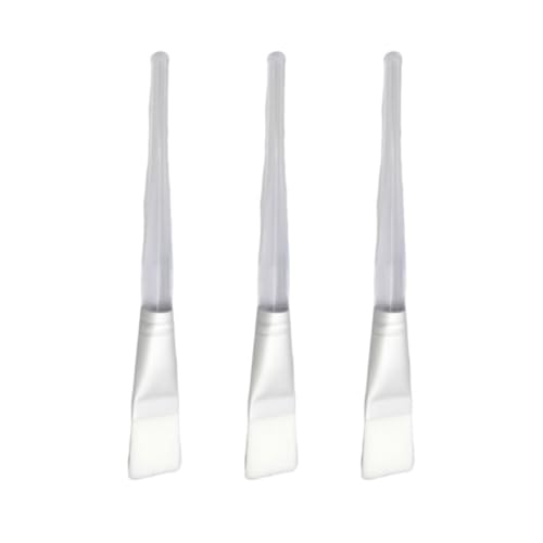 Image of OFFIGAM 3pcs Mask Brush Set with White Fibres and Plastic Handle, Comfortable Face Applicator Brushes Suitable for Serum Application, for DIY Mask at Home Use