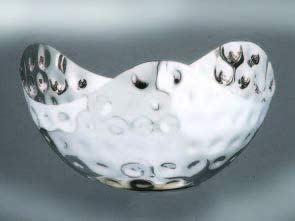 Elegance Bolt Hammered 10-1/2-Inch Triangular Single Wall Stainless Steel Serving Bowl