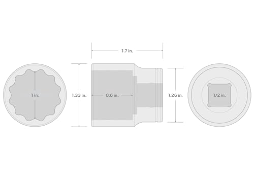 Image of TEKTON 1 /2 Inch Drive x 1 Inch Shallow 12-Point Socket | SHD22225