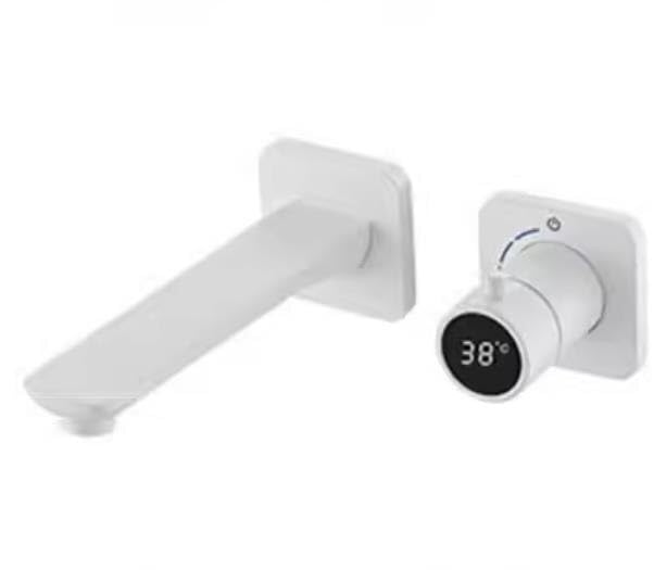 Robinet de lavabo affichage numérique et pistolet gris intégré