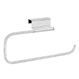 Papierhandtuchhalter für Schranktür, unter der Spüle, schwenkbarer Papierrollen-Organizer, Spender, Edelstahl, montierte Handtuchaufbewahrung für Küche, Badezimmer, Waschküche, Silber, 32 x 12 cm