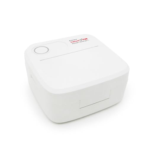 Easypix InstantFUN Pocket Printer P1 Mobiler Mini Drucker, Schwarz-Weiß-Thermodruck, Ausdrucke ohne Tinte, mit Smartphone-App, inkl. Sticker- und Nachfüllpapier