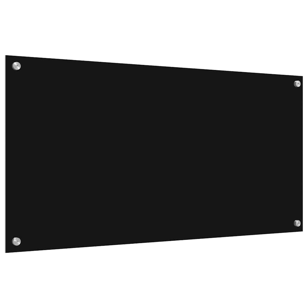 Solivagant Küchenrückwand 2 pcs Schwarz 100 x 50 cm Gehärtetes Glas, Küche Esszimmer,Küchenhelfer -utensilien, 22 kg-3415552