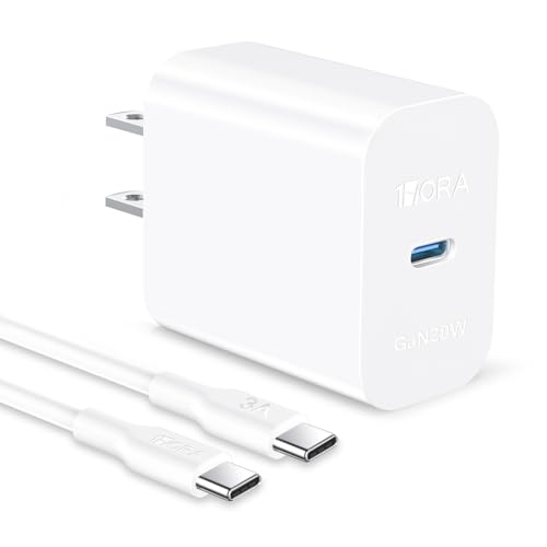 1 Hora PD 20W GAN Cargador Tipo C Carga Rápida con 1M 3A Cable USB C a C