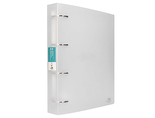 Liderpapel, Ordner mit 4 Ringen, 40 mm, Ordner mit Kartenfächern, Polypropylen, A4-Format, Hülle auf Titelseite zur Personalisierung, transparent