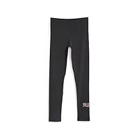 PUMA Girl's Essential + Logo Leggings, Black/Bronze, L
