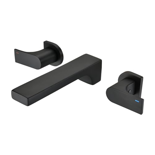 Robinet de lavabo avec double levier noir mat pour vasque à poser - 2