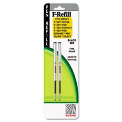 (3 Pack Value Bundle) ZEB85512 Refill for F301, F301 Ultra, F402, 301A, Spiral Ballpoint, Fine, Black, 2/Pack
