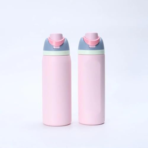 Image of LHOTSE FreeSip Gym Water Bottle with Straw & Spout | Leakproof Stainless Steel Sports Bottle for Workout, Fitness Training & Exercise Hydration (Light Pink, 960 ML)