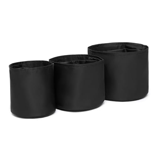 YONBEN Insert Bag Lined Cosmetic Storage for Tote Organizer Insert Makeup Lightweight and Practical Liner Bag (Black-Nylon,Middle)