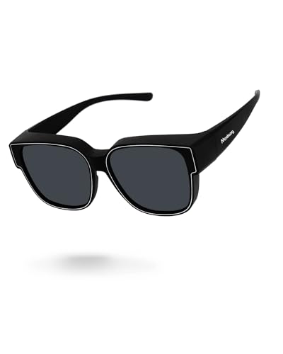 Meeloog Polarized Fit Over Glasses Sunglasses, Square Lightweight Wrap Around Shades For Women MST08982